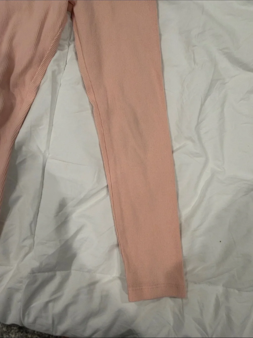 H&M Girls' Ribbed Light Pink Leggings